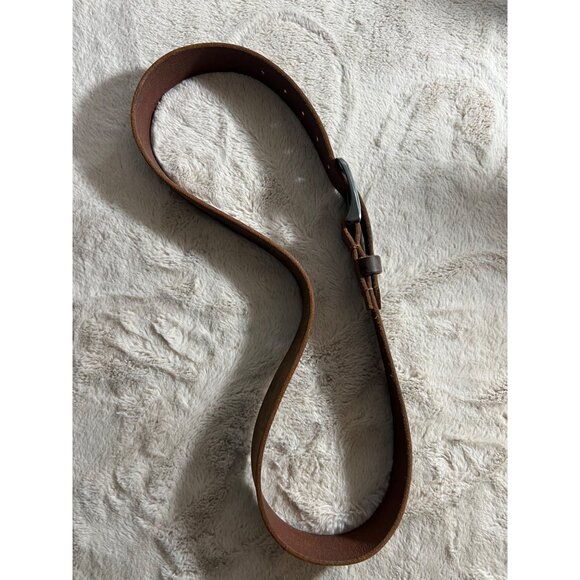 Nickel Smart Mens Brown Leather Belt With Silver Buckle Size 48 USA-Made Durable - Picture 5 of 5